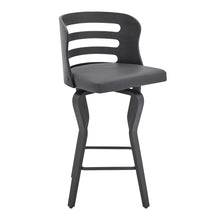 Load image into Gallery viewer, 35" Faux Leather Swivel Low Back Counter Height Bar Chair - Gray / Black