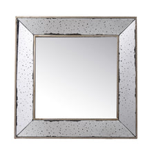 Load image into Gallery viewer, 18" Square Metal Framed Antiqued Glass Accent Mirror - Brown