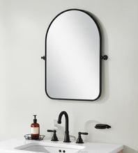 Load image into Gallery viewer, 32" Iron Arch Tilting Framed Bathroom Vanity Mirror - Black