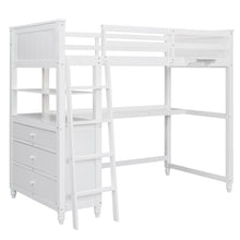 Load image into Gallery viewer, Loft Bed With Drawers With Desk And Shelves