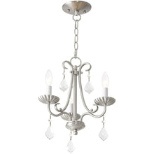 Load image into Gallery viewer, Three Light Metal Dimmable Chandelier With Shades - Nickel / Clear