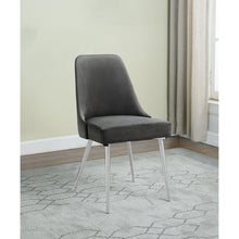 Load image into Gallery viewer, Padded Side Chair Of 2) With Upholstered Seat And Polished - Gray