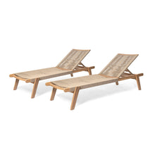 Load image into Gallery viewer, Catania - Outdoor Rope Chaise Lounge (Set of 2) - Teak / Beige