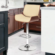 Load image into Gallery viewer, 46" Swivel Low Back Adjustable Height Bar Chair - Cream / Silver