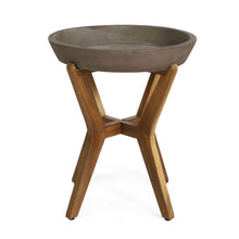 Load image into Gallery viewer, Yukon - Contemporary Side Table With Lightweight Concrete Top And Acacia Wood Frame - Gray