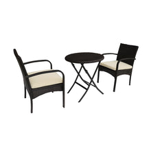 Load image into Gallery viewer, Outdoor Wicker Bistro Set With 2 Chairs - Brown Multi