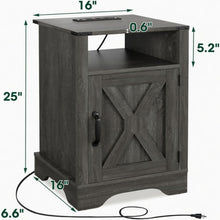 Load image into Gallery viewer, Farmhouse Nightstand, Charging Station & Storage