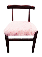 Load image into Gallery viewer, Faux Fur And Dark Brown Solid Color Side Chair - Blush