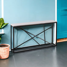 Load image into Gallery viewer, Faux Marble Frame Console Table - White / Black