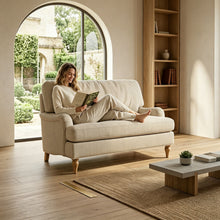 Load image into Gallery viewer, Loveseat Sofa, Upholstered Small Couch For Living Room - Cream Beige