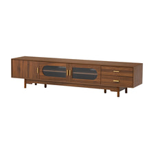 Load image into Gallery viewer, Modern TV Stand With Fluted Glass Doors & 2 Drawers