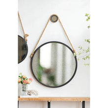 Load image into Gallery viewer, Handsome Cleveland Mirror With Rope Strap Contemporary Design Circle Mirror With Round Metal Frame For Wall Decor