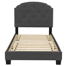Load image into Gallery viewer, Button Tufted Bed With Nailhead Trim