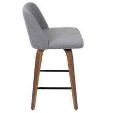 Load image into Gallery viewer, Toriano - Mid Century Modern Fixed Height Counter Stool & Square Footrest (Set of 2)