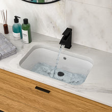 Load image into Gallery viewer, Undermount Bathroom Sink 22" X 15.25" With Overflow Sleek, High Temperature Fired, Stain Resistant, Smooth Polished Surface - White