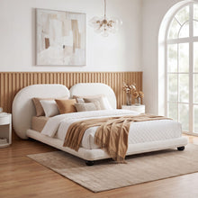 Load image into Gallery viewer, Queen Size Upholstered Platform Bed Frame With Split Headboard - White