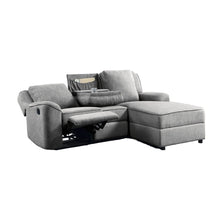 Load image into Gallery viewer, Destiny - Linen Sectional Sofa With Dropdown Table - Gray