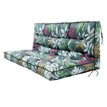 Load image into Gallery viewer, 3 Seater Outdoor Porch Swing Cushion With Backrest, Patio Bench Cushion - flower