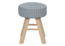 Load image into Gallery viewer, Cotton Blend Round Ottoman - Gray / Natural