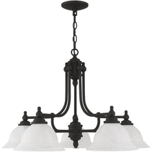 Load image into Gallery viewer, 18" Five Light Metal Dimmable Chandelier With Shades - Black