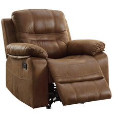 Load image into Gallery viewer, Manual Recliner With Pillow Arms And Headrest - Dark Brown