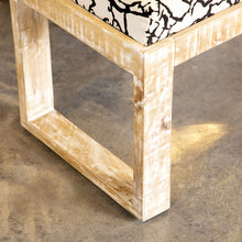 Load image into Gallery viewer, Sled - Leg Accent Bench With Abstract Upholstery - White