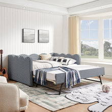 Load image into Gallery viewer, Gingham Daybed With USB Charging Port, Wave-Shaped Design