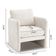 Load image into Gallery viewer, Armchair With Low Profile Curved Frame - Beige