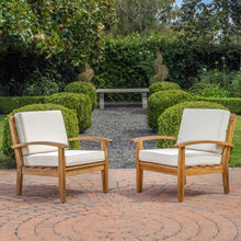 Load image into Gallery viewer, Outdoor Club Chair With Cushion And Acacia Wood Frame - Teak