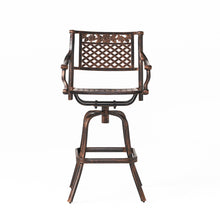 Load image into Gallery viewer, Cast Aluminum Swivel Bar Stool With Footrest - Copper