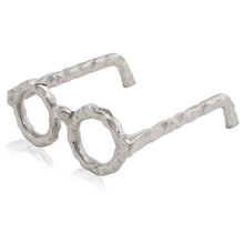 Load image into Gallery viewer, Textured Round Eyeglasses Tabletop Sculpture - Silver