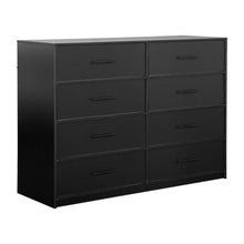 Load image into Gallery viewer, Wood Eight Drawer Dresser - Black