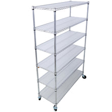 Load image into Gallery viewer, 6 Tier 6000Lbs Capacity Nsf Metal Shelf Wire Shelving Unit, Heavy Duty Adjustable Storage Rack With Wheels & Shelf Liners For Commercial Grade Utility Steel Storage Rack