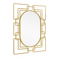 Load image into Gallery viewer, 36" Metal Geometric Oval Accent Mirror - Gold