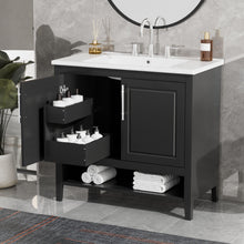 Load image into Gallery viewer, 36" Bathroom Vanity With Sink, Frame Cabinet With Doors And Drawers - Black