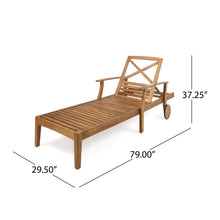 Load image into Gallery viewer, Perla - Chaise Lounge With Wheels And Customizable Cushion Options - Teak