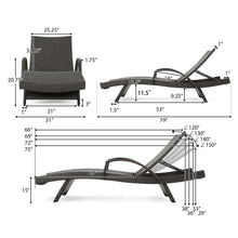 Load image into Gallery viewer, Salem - Contemporary Wicker Chaise Lounge With Arm, Weather Resistant