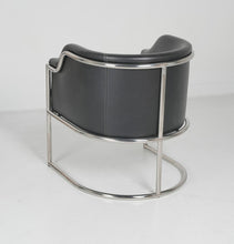 Load image into Gallery viewer, Upholstered Leather Curved Back Dining Arm Chair - Silver