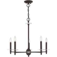 Load image into Gallery viewer, 22'' Five-Light Dimmable Chandelier With Shades - Bronze