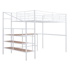 Load image into Gallery viewer, Loft Bed With Desk And Lateral Storage Ladder