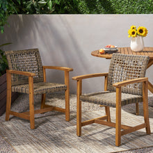 Load image into Gallery viewer, Outdoor Dining Chair Acacia Wood Frame (Set of 2)
