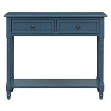 Load image into Gallery viewer, Console Table With Shelf Two Drawers - Navy Blue