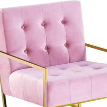 Load image into Gallery viewer, Tufted Accent Armchair With Frame For Living Room - Pink / Gold