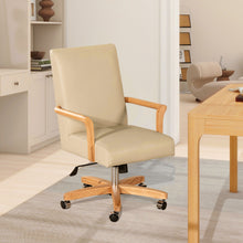 Load image into Gallery viewer, Dumont - Modern Farmhouse High Back Executive Home Office Chair - Neutral Cream Beige / Natural