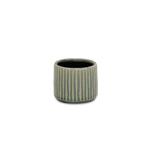 Load image into Gallery viewer, Striped Round Pot Planter - Beige / Green
