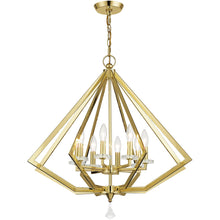 Load image into Gallery viewer, 28" Eight Light Dimmable Chandelier With Shades - Brass