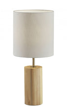 Load image into Gallery viewer, Wood Circular Block Table Lamp - Natural