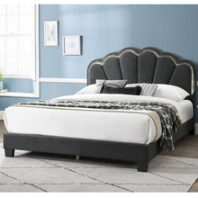 Load image into Gallery viewer, Bed With Floral Design Headboard And Built In LED Lighting