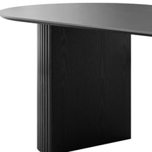 Load image into Gallery viewer, 79'' Wood Double Pedestal Base Oval Dining Table - Black