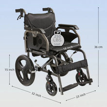 Load image into Gallery viewer, Lightweight Foldable Transport Wheelchair For Adults, Square Tube Design